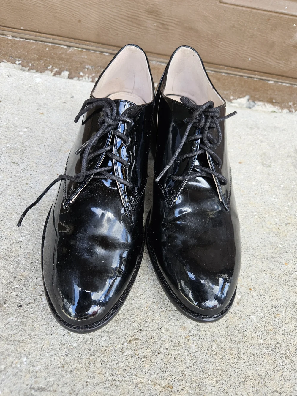 Louise et Cie Finch Shoes Womens 7M US  Oxford Lace Up Block Heels Leather Black